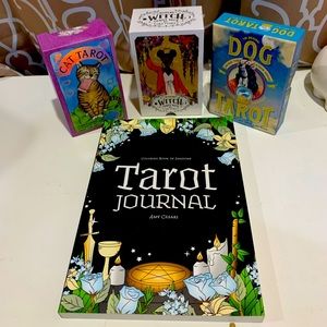 Tarot Decks Journal Book Mystic Witch Cats Dogs Coloring